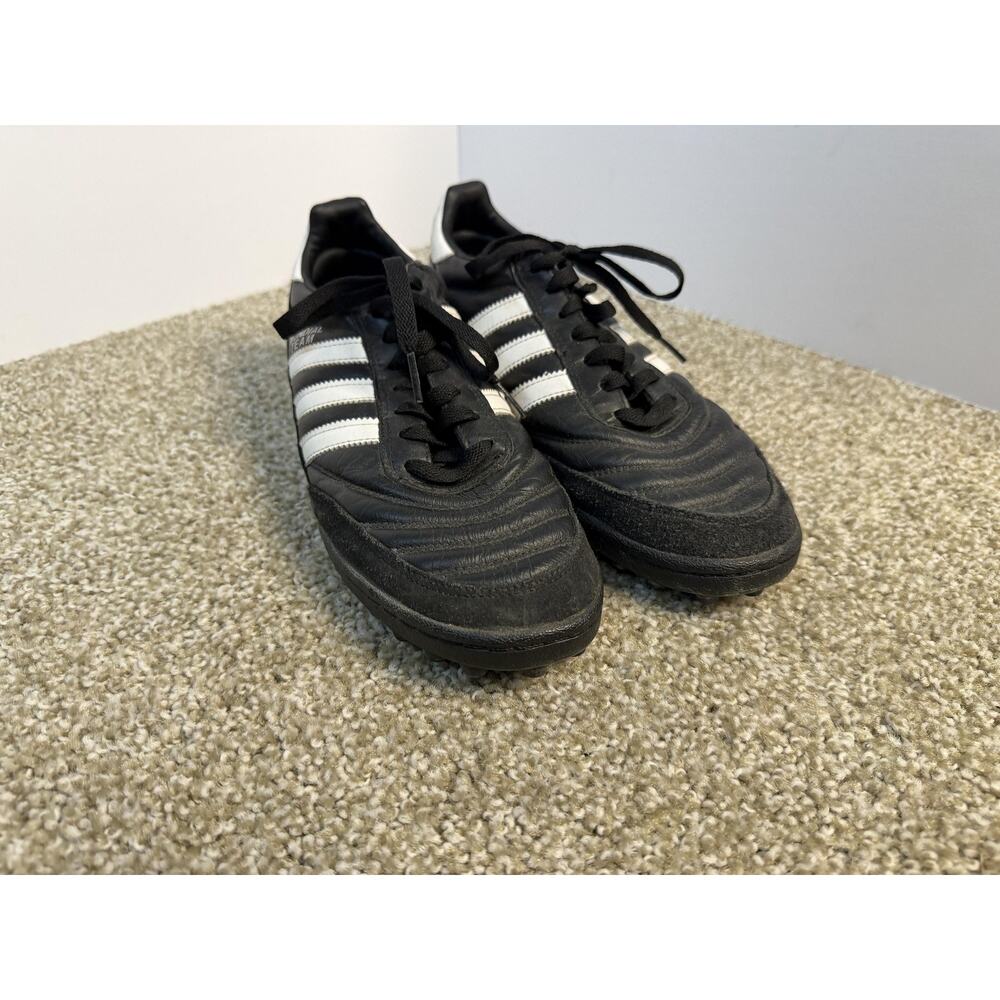 Adidas Mundial Team Turf Soccer Shoes Mens Size 8.5 Black Leather Cleats 019228